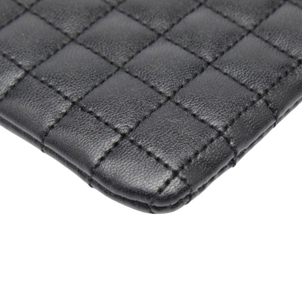 Celine Ccharm Quilted Coin Case Card Case Black Leather - Picture 5 of 10